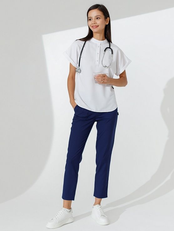 Женский медицинский костюм WT-4 белый WP-5 тёмно–синий