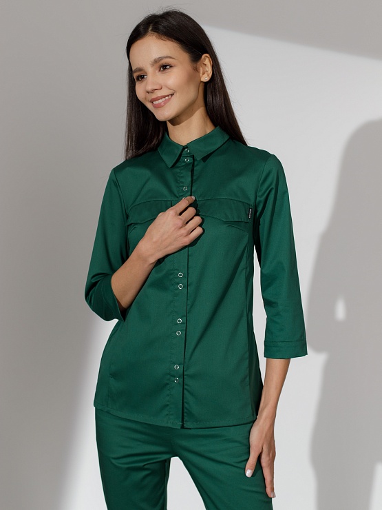 Женская медицинская рубашка SWT-19 (зелёный)