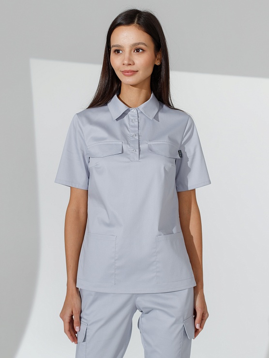 Женская медицинская рубашка AWT-9 (светло-серый)