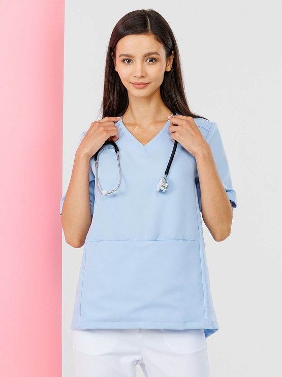 Женская медицинская рубашка AWT-20 (голубой)