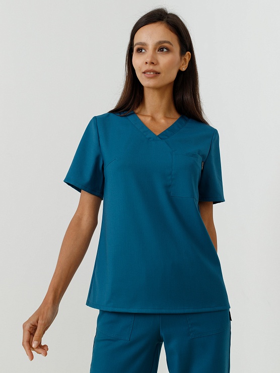 Женская медицинская рубашка AWT-6 (морская волна)