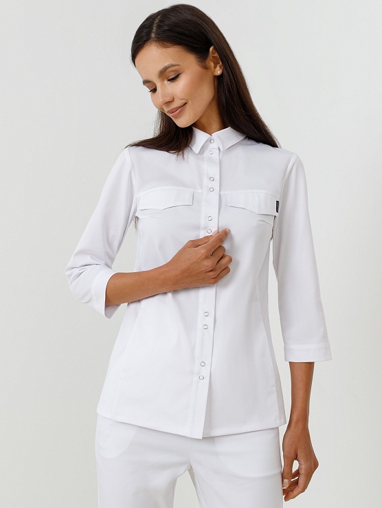 Женская медицинская рубашка SWT-19 (белый)
