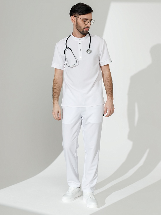 Мужские медицинские брюки AMP-1N (белый)